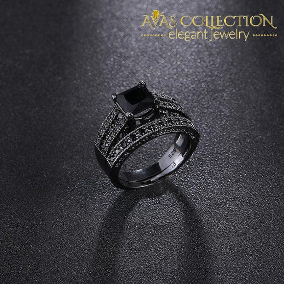 Black Gold Engagement Ring Rings
