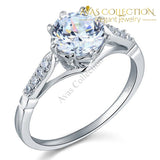2 Carat Round Cut Ring Solid 925 Sterling Silver Engagement Ring/Promise Ring - Avas Collection