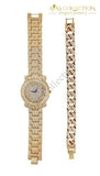 Bling-Ed Out Round Luxury Mens Watch W/bling-Ed Cuban Bracelet - L0504B
