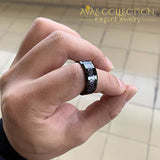 6Mm 8Mm Black Tungsten Rings For Men Women Wedding Bands Celtic Dragon Purple Carbon Fiber Inlay