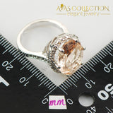 Simulated Morganite Fashion Silver Ring - Avas Collection