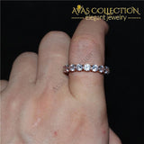 Silver & Rose Gold Finish Eternity Band Rings
