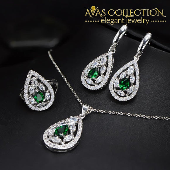 Elegant 3 Piece Necklace Earring Ring Set Jewelry Sets