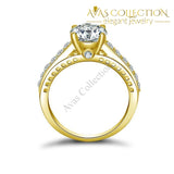 2 Ct Lovers Engagement Ring 10Kt Yellow Gold Rings