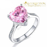 3.5 Ct Heart Pink Ring Rings