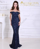 Gold/Black/White/ Dark Blue Sexy Long Party dress sequin maxi dress - Avas Collection