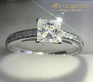 Princess Cut 1Ct Engagement Ring Rings