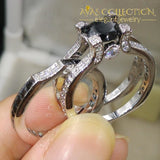 Round Black Wedding Ring Rings