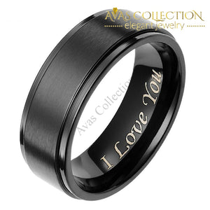 8Mm Black Titanium Ring Rings