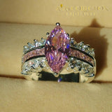 Marquise Cut Pink Stone Rings