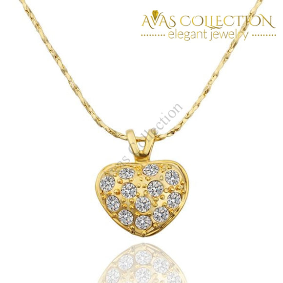 24K Gold Filled Heart Necklace Pendant Necklaces