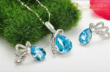 18k White Gold Filled  Blue Jewelry Set - Avas Collection