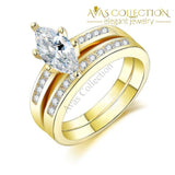 Latefahh Marquise Wedding Ring Set Rings