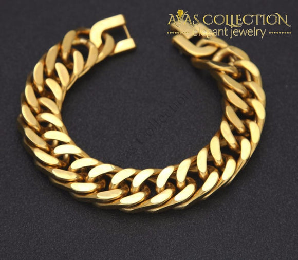 Classic Gold Cuban Link Bracelet Chain & Bracelets