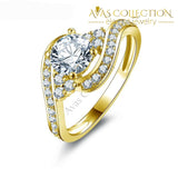 0.8 Ct Round Cut- 10Kt Yellow Gold Rings