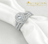 1.2 Carats Pear Shape Ring Set Rings