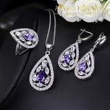 Elegant 3 Piece Necklace Earring Ring Set Jewelry Sets