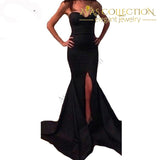 Black/ Red Sexy Wrapped Chest Symmetric Long Party Dress - Avas Collection
