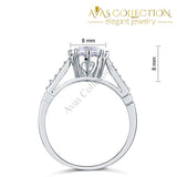 2 Carat Round Cut Ring Solid 925 Sterling Silver Engagement Ring/Promise Ring - Avas Collection