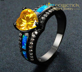 Black Gold Filled Heart Birthstone Ring Rings