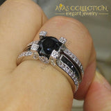 Round Black Wedding Ring Rings