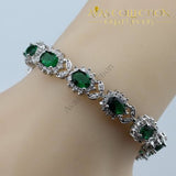 925 Sterling Silver Green Created Emerald Women 4PCS Jewelry Set - Avas Collection