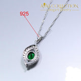 925 Sterling Silver Green Simulated Emerald Elegant Women Jewelry Set - Avas Collection