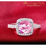 925 Sterling Silver  Rings Pink Blue for Women in 18k White Gold Finish - Avas Collection