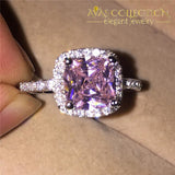 3CT Square Purple Luxury Ring 10k White Gold Filled - Avas Collection