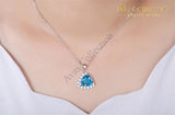4 colors / Blue /Green/ White/ 925 Solid Silver Pendant Necklace - Avas Collection