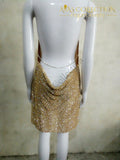 Gold Color Shining Mini Luxury Party Dress Dresses