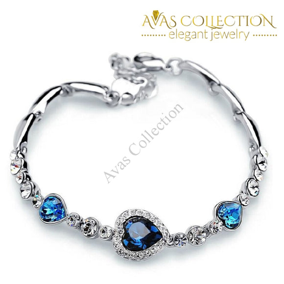 Crystal Heart Bracelet/ Avas Collection Charm Bracelets
