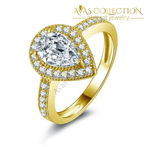 10k Solid Yellow Gold 1.5 ct  Pear Cut - Avas Collection