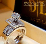 Luxury Wedding Ring Set Square Love-Smt3982 10 Engagement Rings