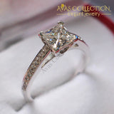 Princess 1Ct Promise/ Engagement Ring Synthetic Diamonds 11 / Clear Wedding Bands