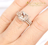 10KT Rose Gold Filled Princess Cut/ 3 pcs - Avas Collection