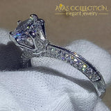 New Solitaire Luxury Round Shape Double Row Ring Rings