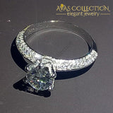 New Solitaire Luxury Round Shape Double Row Ring Rings