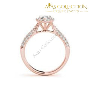 Micro Pave Halo Marquise 1 Ct Engagement Ring White/rose /yellow Gold Finish Rings