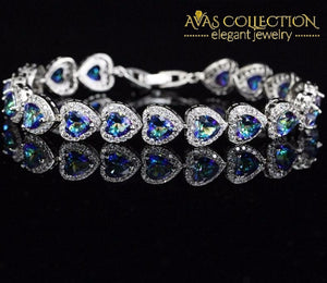Mystic Light Blue Crystal Love / Avas Collection Bracelet Chain & Link Bracelets