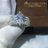 Classic Marquise Cut  5ct/ 10k White Gold Filled Ring - Avas Collection