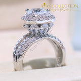 Crown Sparkling Luxury Engagement Ring 6 / White Rings