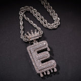 Custom Crown Bail Drip Bubble Initial Letters Chain Necklaces & Pendant