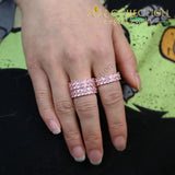 Double Row Pink Eternity Ring Engagement Rings