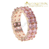 Double Row Pink Eternity Ring Engagement Rings