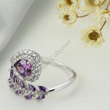 Purple Heart-Shaped Ring Engagement Rings