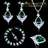 Simulated Emerald  4 pcs Jewelry Set - Avas Collection