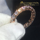 3Ct Rose Gold Filled Wedding Ring Set Forever Love 5 / 1 Engagement Rings