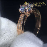 3Ct Rose Gold Filled Wedding Ring Set Forever Love 5 / 2 Engagement Rings