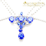 Fashion Gold/silver Color Body Chain Blue Rhinestone Bralette Jewelry
